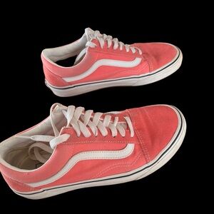 Vans Coral and White Classic Sneakers